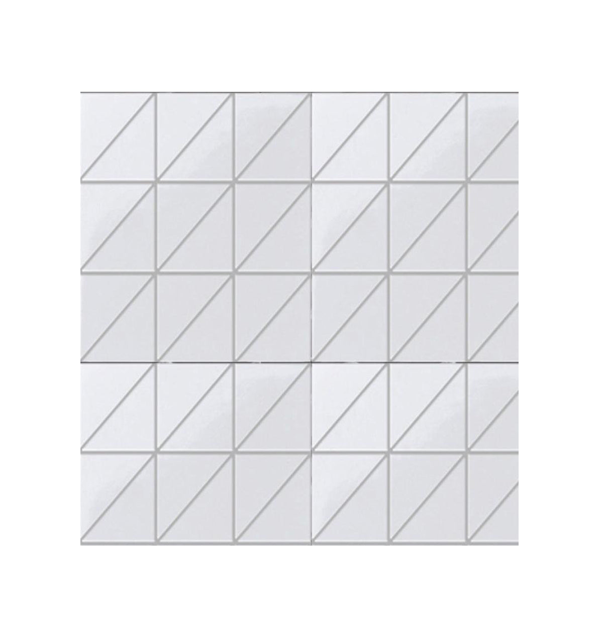 Ceramic Triangle/Squares White Glossy 278x278mm 11x11 in
