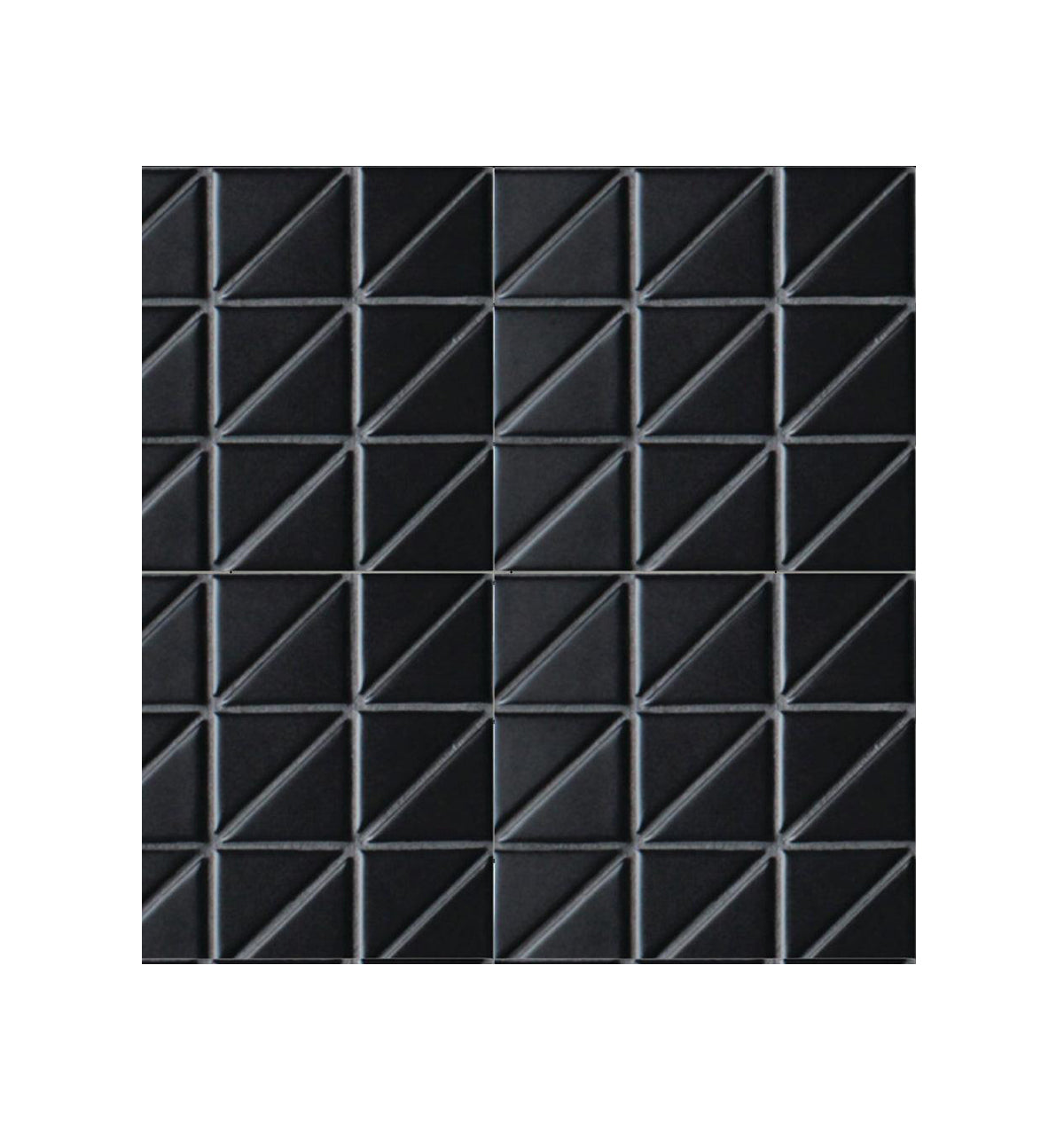 Ceramic Triangle/Squares Black Glossy 278x278mm 11x11 in