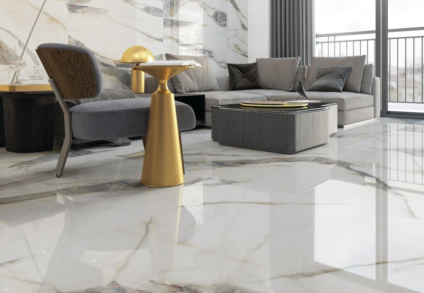 Cer./Por. Tuile Marmi Di Pietra DI 1 Poli 24x48 en boîte de 15,50 PC