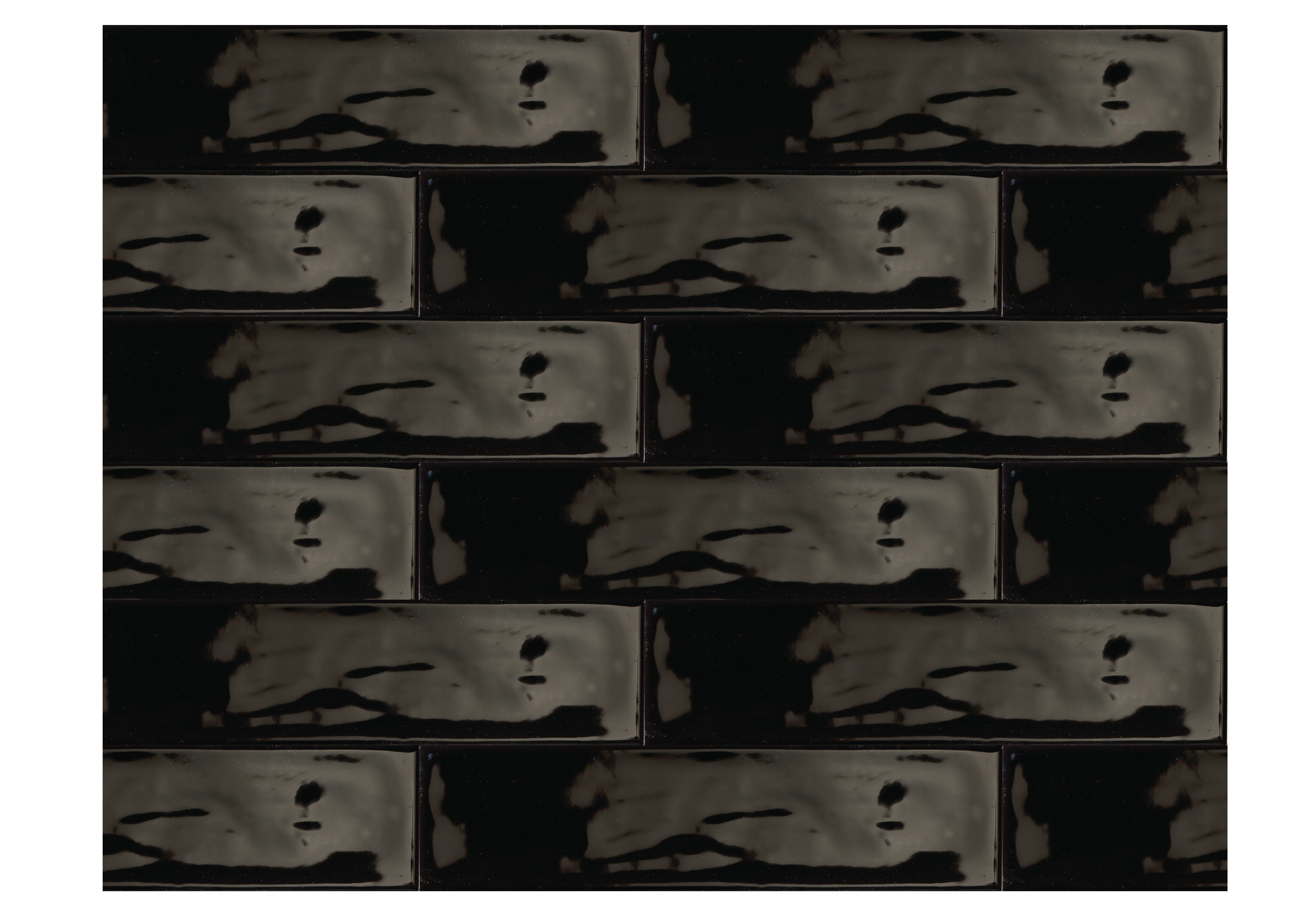 Ceramic Tile Mayolica Black Polished 3x12 in 6.35 SF Box