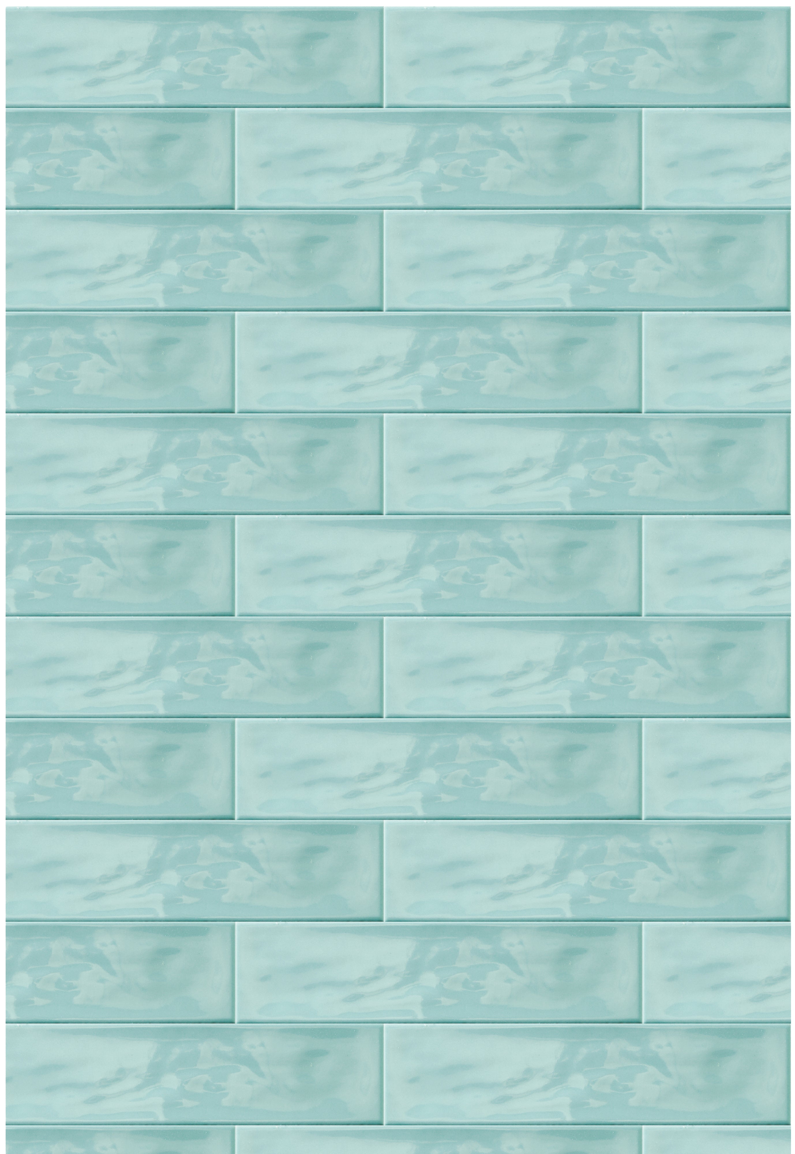 Carreaux de céramique Mayolica Turquesa polis 3x12 po, boîte de 6,35 pi²