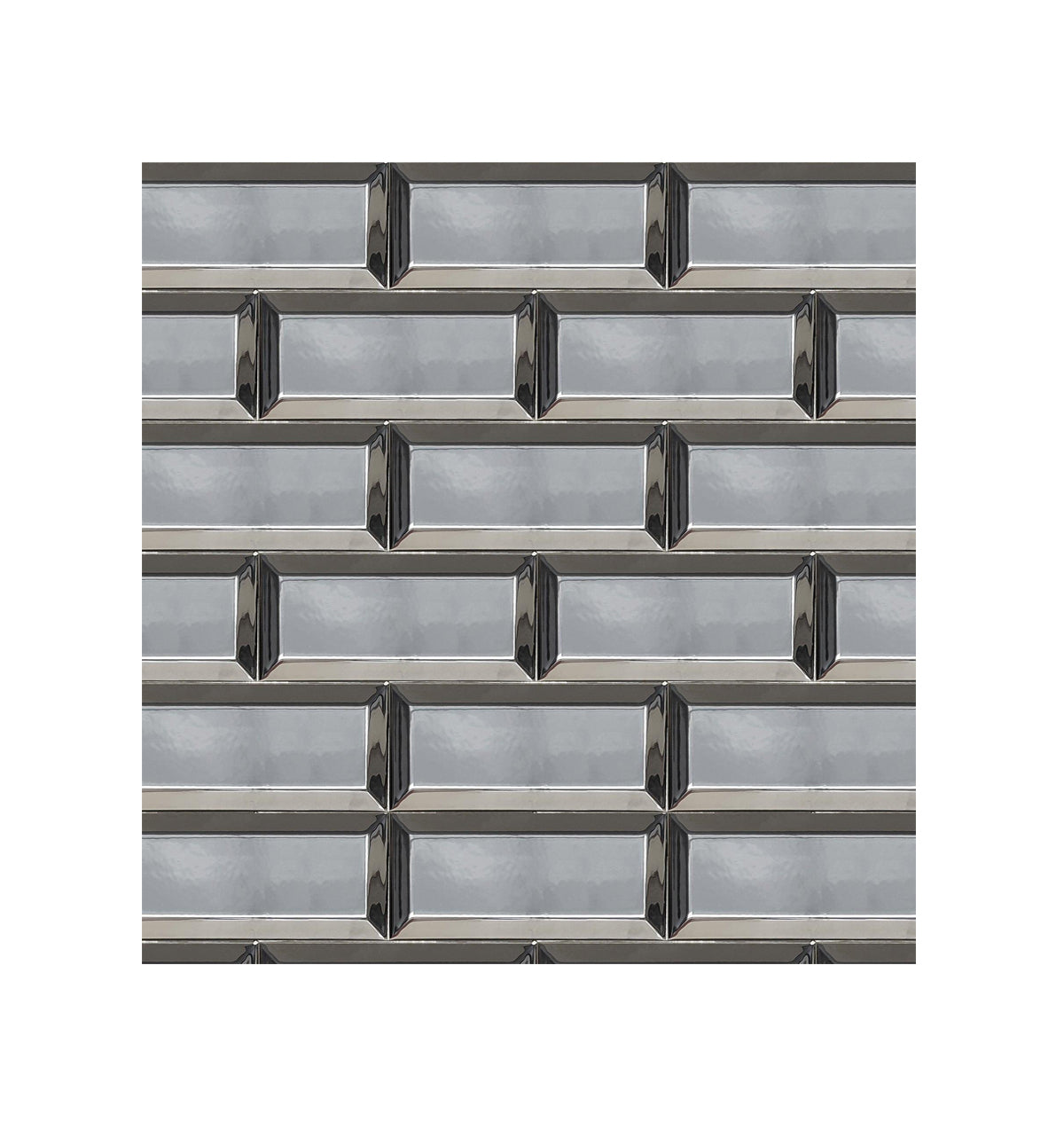 Ceramic Tile Subway Plata Polished 3x6 in 5.50 SF Box 3x6 in PLATA GLOSSY
