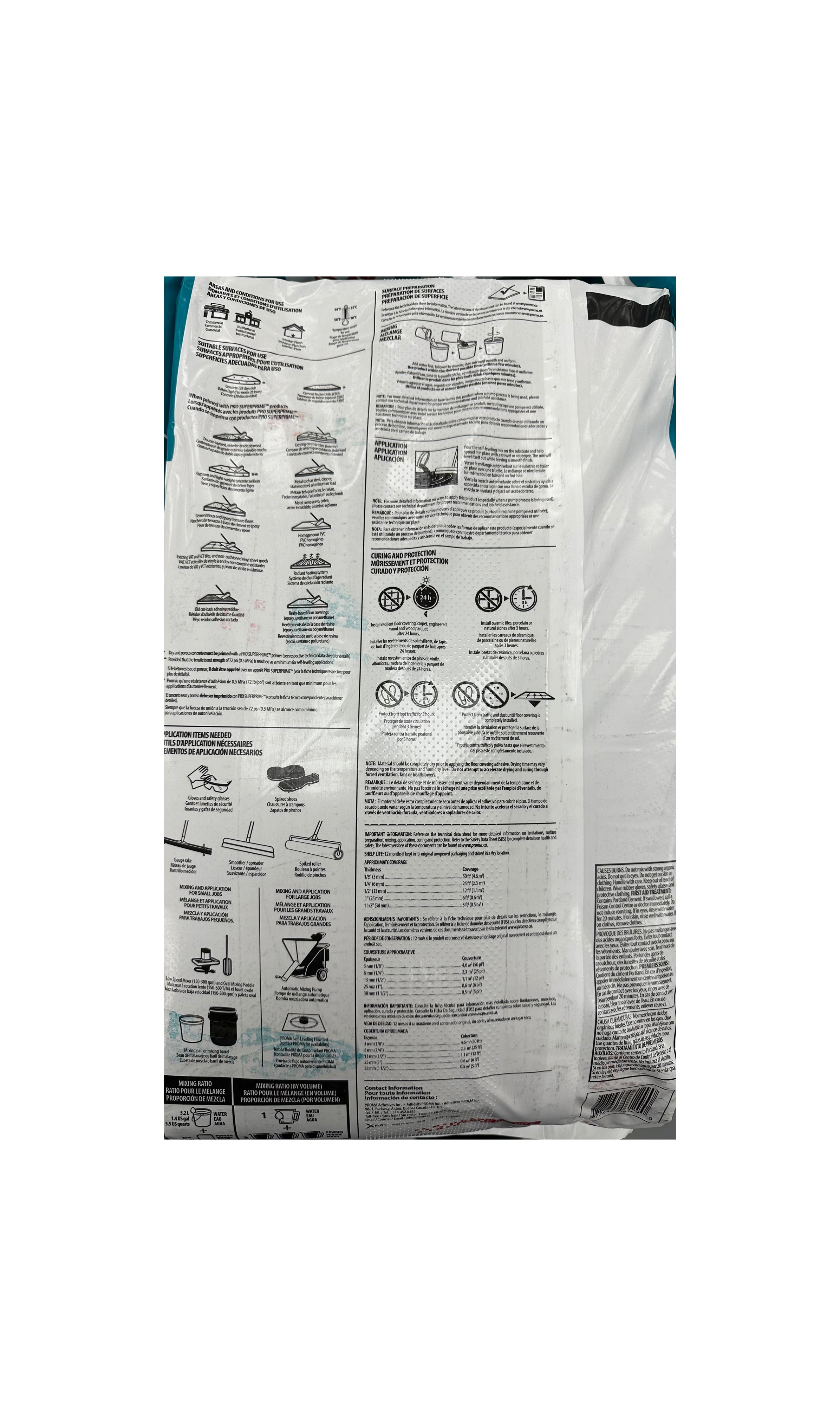 Proma ProPlan CG50 LB / 22.7 KG composé de sous revêtement autonivelant a prise rapide, modifié aux polymères 50 lb - 22,7kg