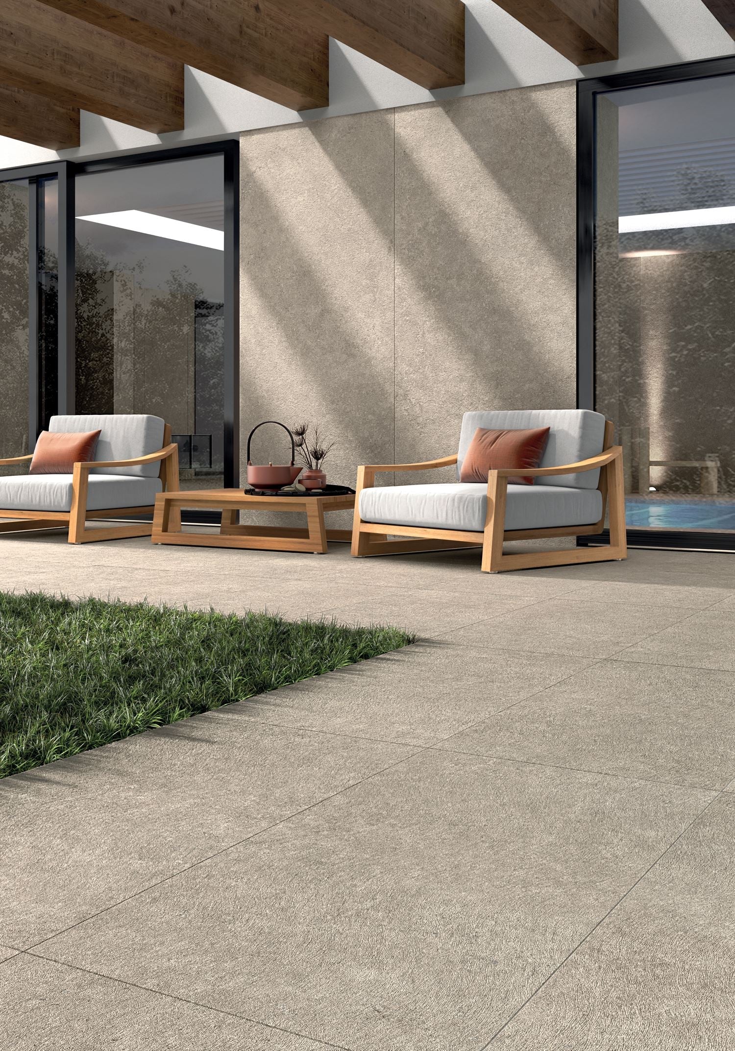 Tuile en céramique porcelaine CHISELED - Collection PURA disponible en 1 format, 4 couleurs et 1 finition.