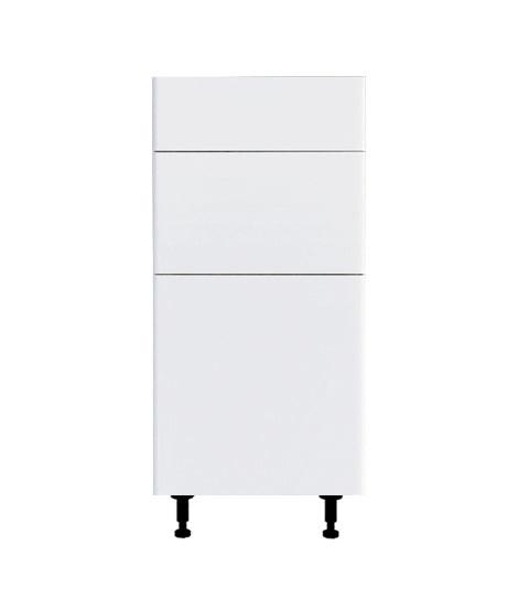 Armoire de cuisine bas 3 tiroirs blanc laqué 18 L x 34 3/4 H x 24 po.