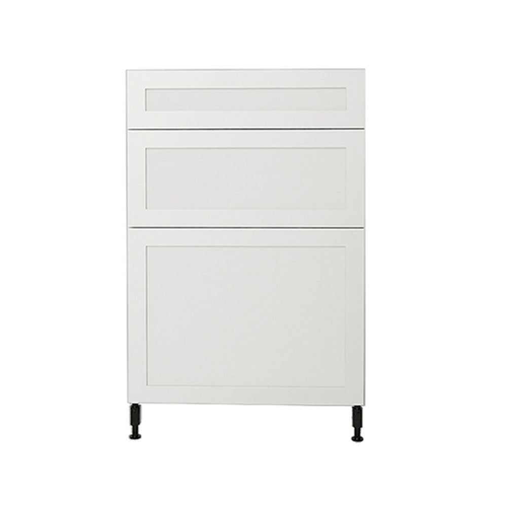 24 L x 34-3/4 H x 24" Shaker White Base Kitchen Cabinet 3 Drawers