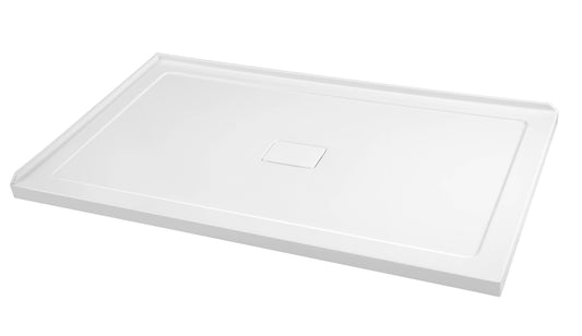 Shower Base Rectangle 2 Wall Centre drain Left To Wall 60x32x3 in