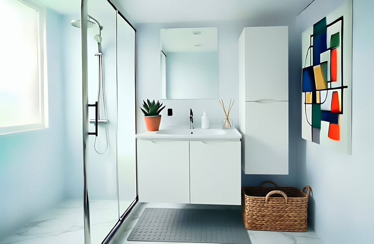 Vanity Suspended 24 in White 2Doors with countertop.