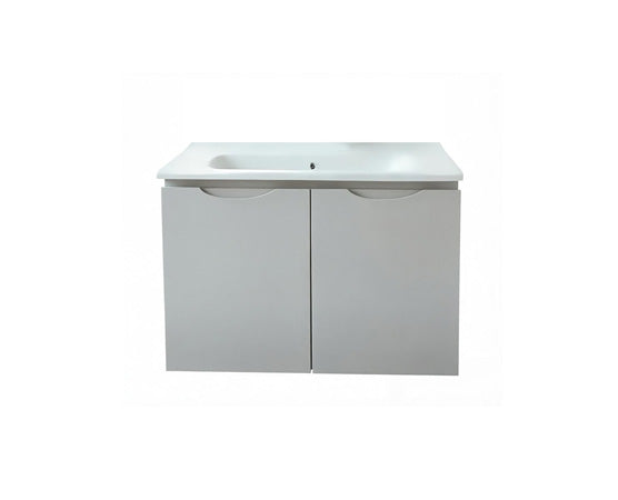 Vanity Suspended 24 in 2Doors with countertop 5 Colors Gray