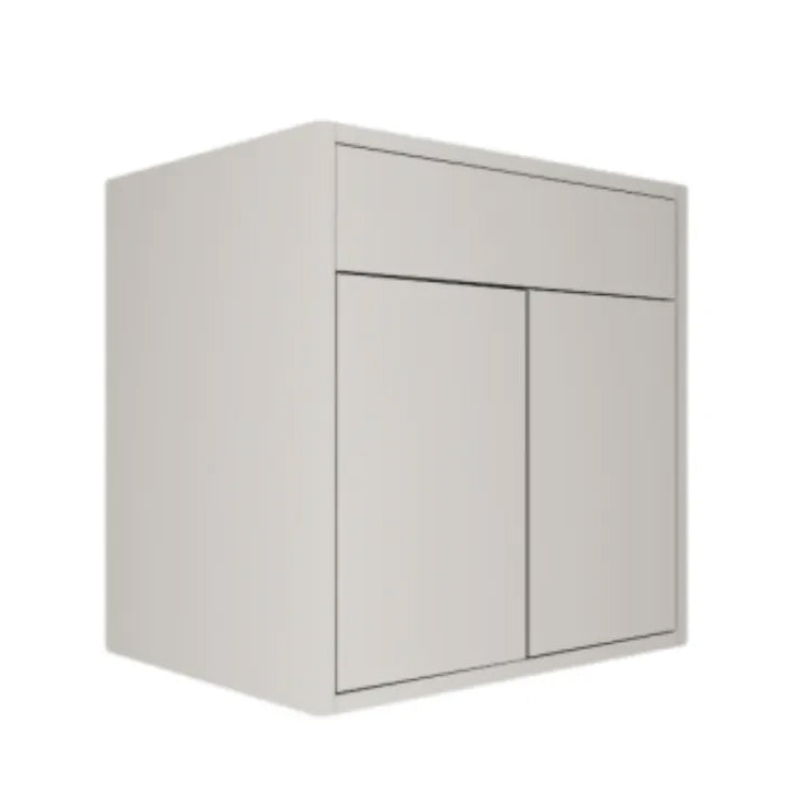 Glossy White Vanity 30 in. Suspended 2 Doors with Countertop