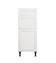 15 L x 34 3/4 H x 24" Shaker White Base Kitchen Cabinet 3 Drawers