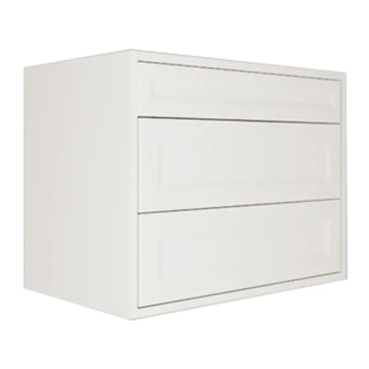 Shaker White Vanity 36 in. Suspended 2 Drawers with Countertop