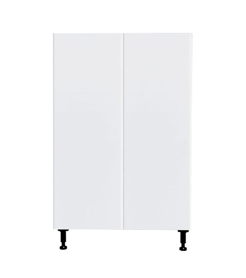 Glossy White Kitchen Base Cabinet 2 Doors Unit 24 L x 34 3/4 H x 24 P in