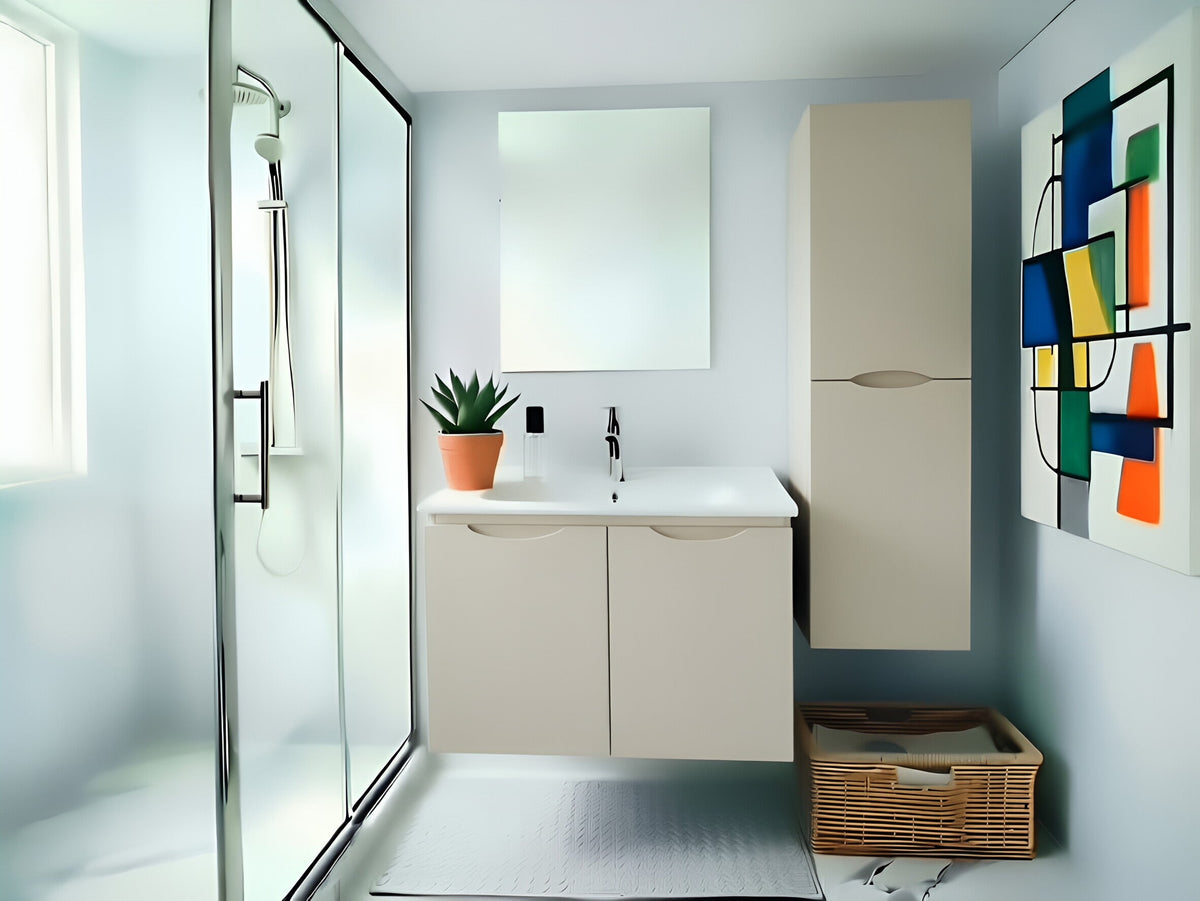 Vanity Suspended 30 in Taupe 2Doors with countertop.