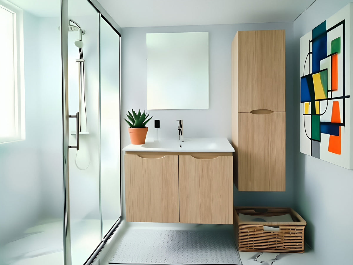Vanity Suspended 30 in Natural 2Doors with countertop.