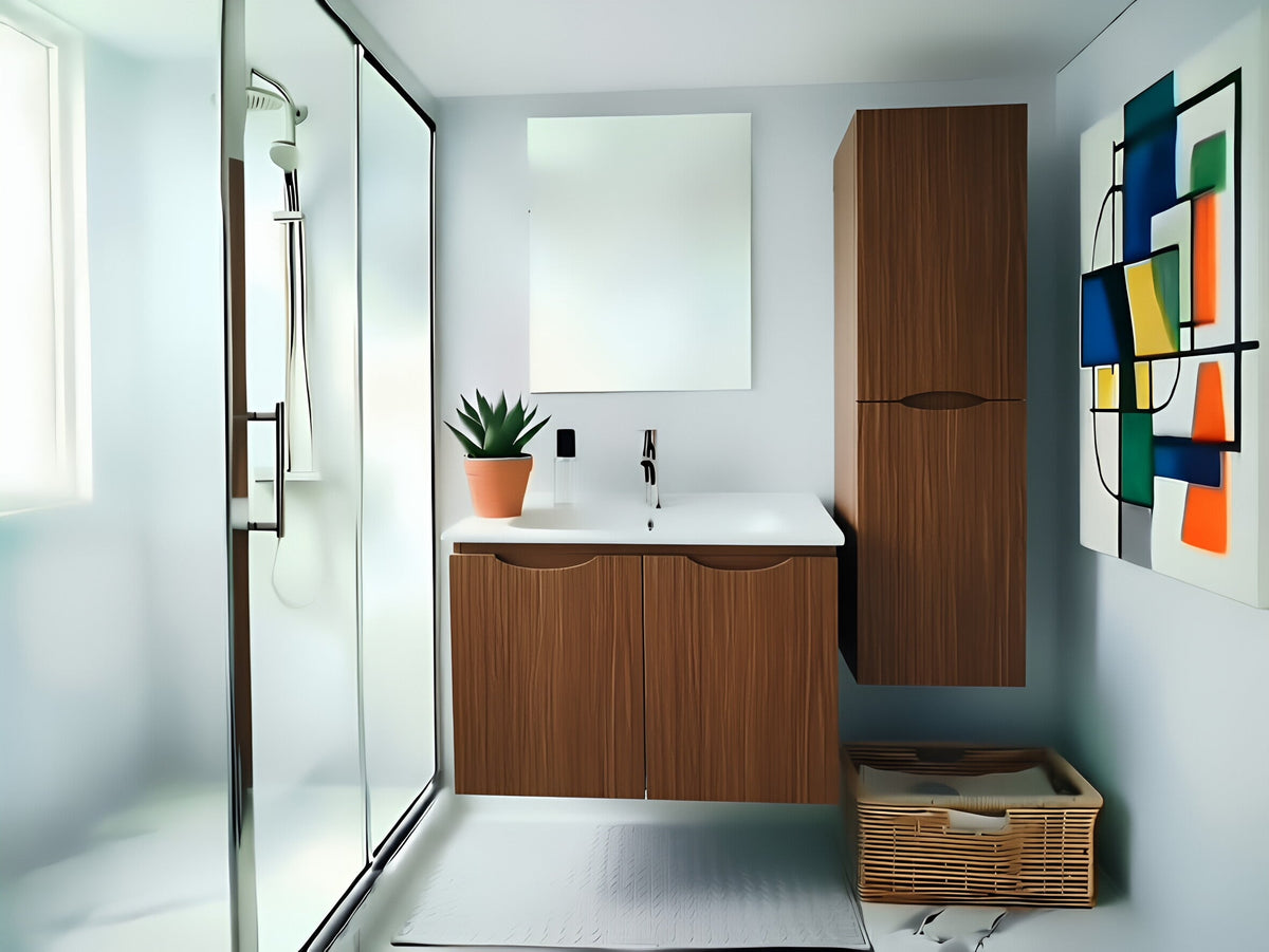 Vanity Suspended 30 in 2Doors with countertop 5 Colors