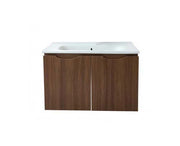 Vanity Suspended 30 in Walnut 2Doors with countertop.