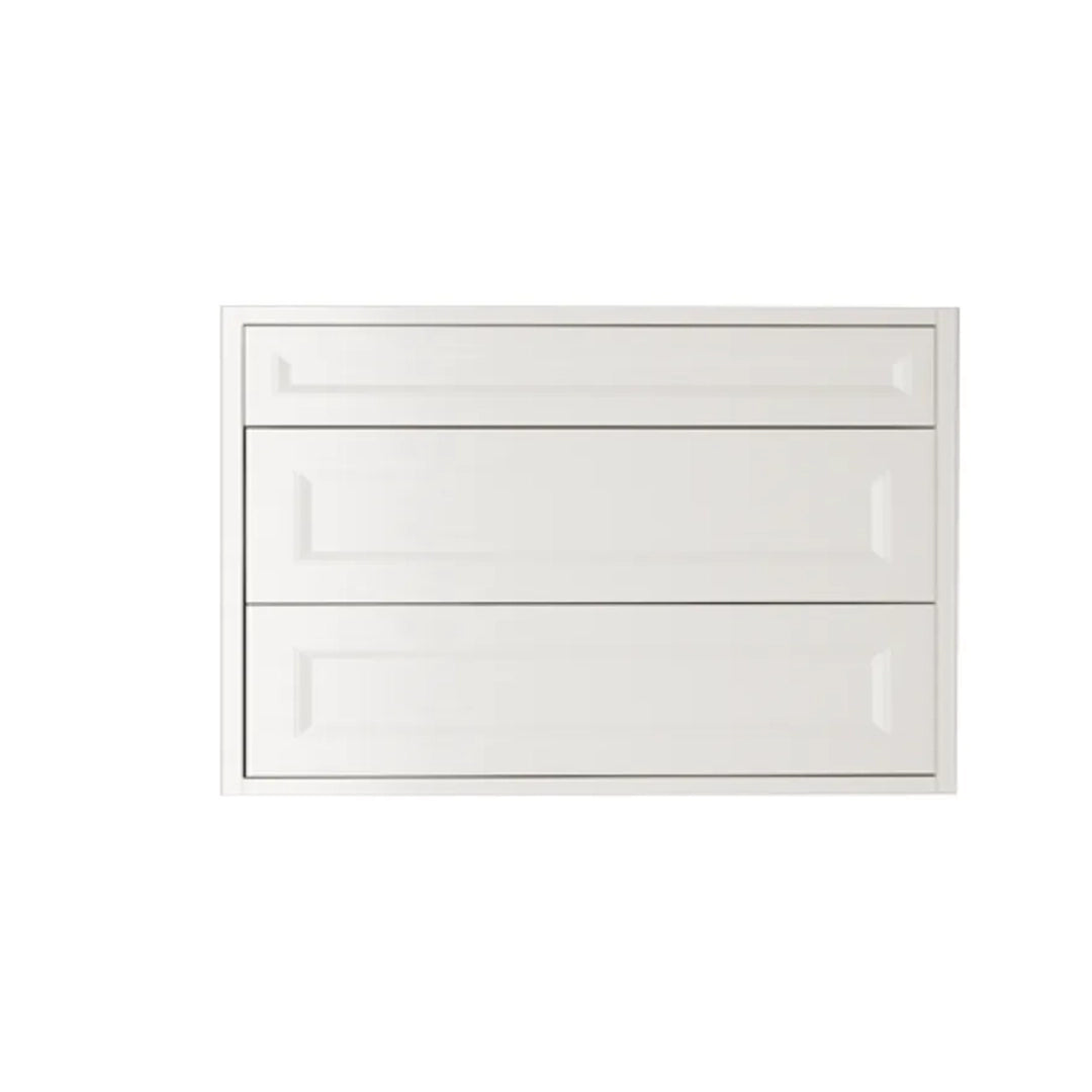 Shaker White Vanity 36 in. Suspended 2 Drawers with Countertop