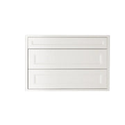 Shaker White Vanity 36 in. Suspended 2 Drawers with Countertop