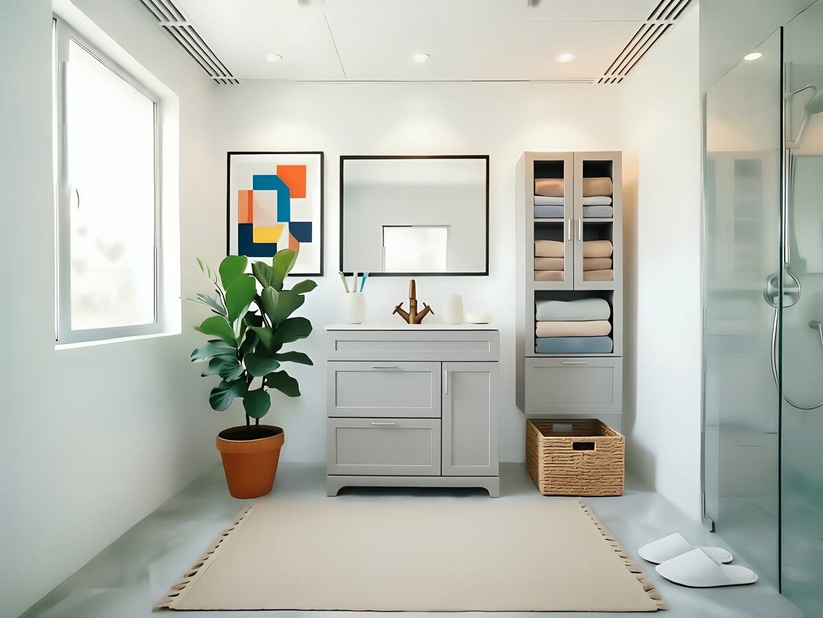Vanity 36 in 2 Drawers 1 Door With Countertop 3 Colors