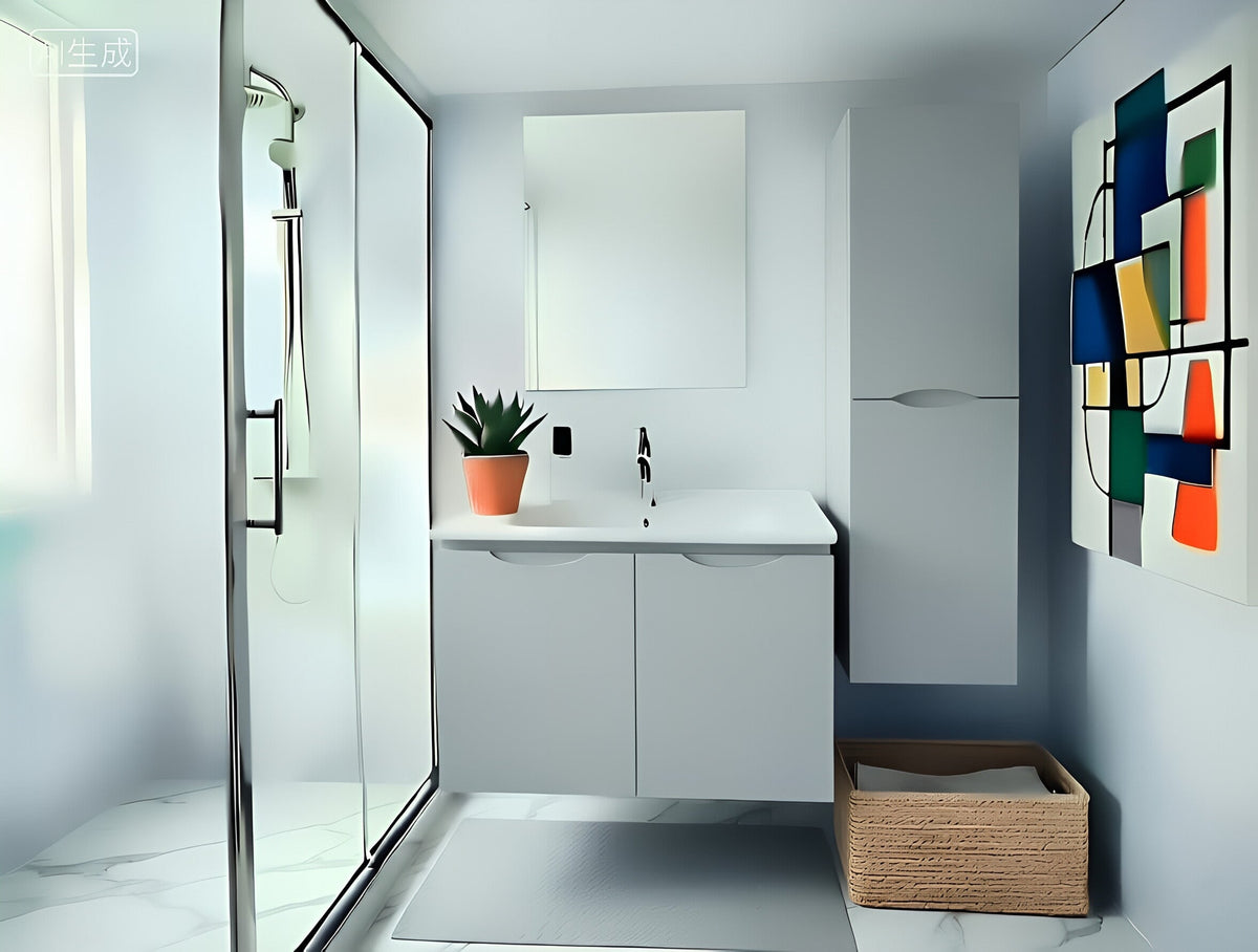 Vanity Suspended 36 in 2Doors with countertop 5 Colors