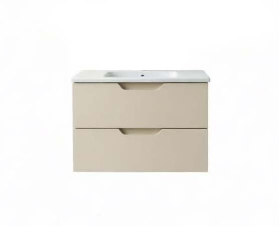 Vanity Suspended 24 in 2Drawers Undermounted slider with countertop 5 Colors Taupe
