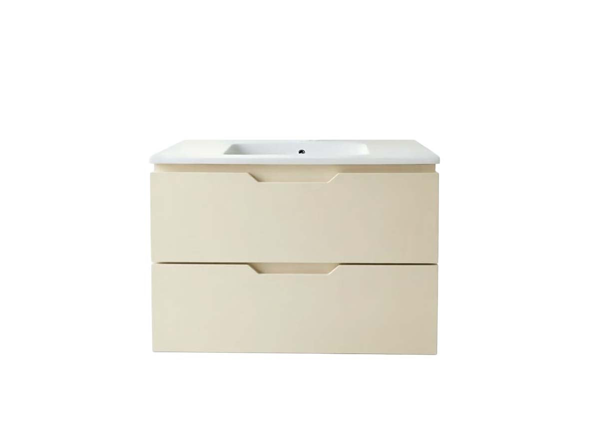 Vanity Suspended 36 in 2Drawers Undermounted slider with countertop 5 Colors Taupe