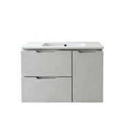 Vanity Suspended 40 in Gray 2Drawers 1Door Undermounted slider with countertop.