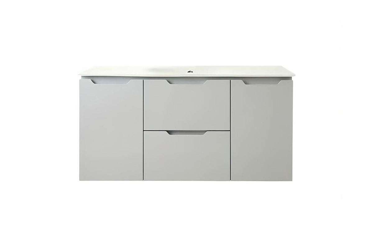 Vanity Suspended 48 in 2Drawers 2Doors Undermounted slider with countertop 5 Colors Gray
