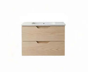 Vanity Suspended 24 in Natural 2Drawers Undermounted slider with countertop.