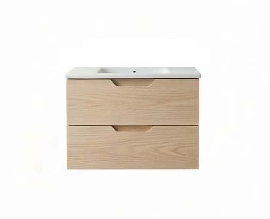 Vanity Suspended 24 in Natural 2Drawers Undermounted slider with countertop.