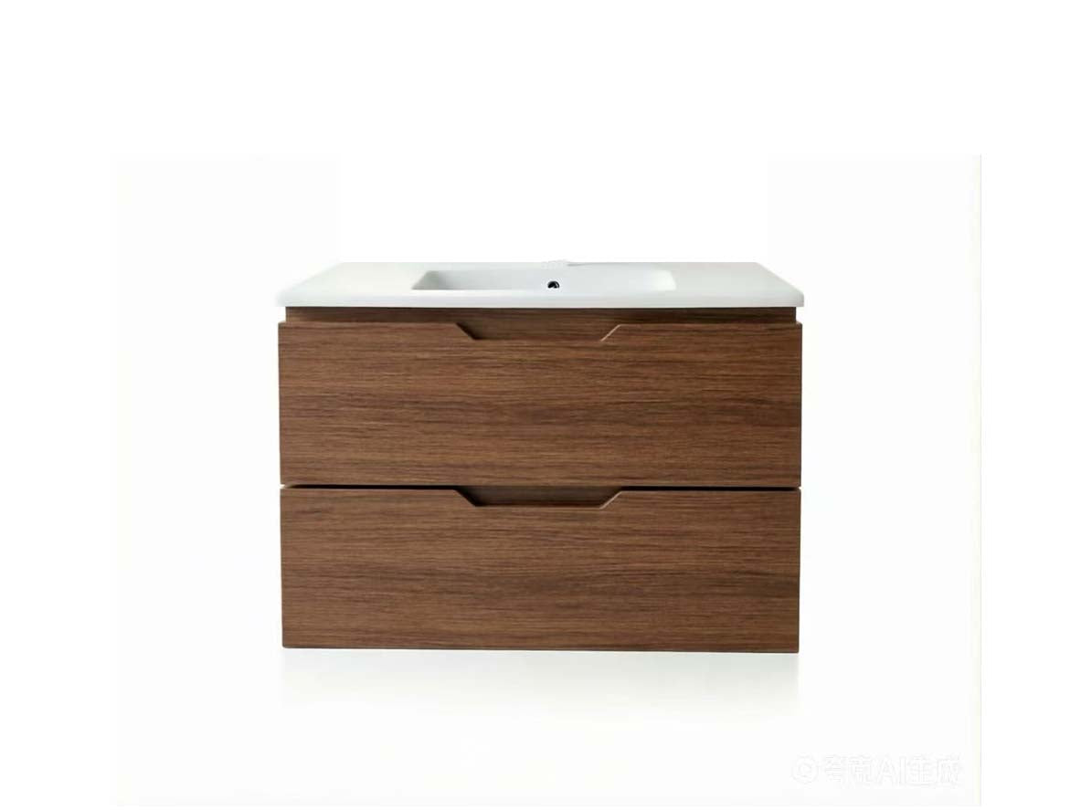 Vanity Suspended 36 in 2Drawers Undermounted slider with countertop 5 Colors Walnut