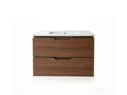 Vanity Suspended 36 in Walnut 2Drawers Undermounted slider with countertop.