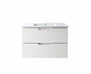 Vanity Suspended 30 in White 2Drawers Undermounted slider with countertop.