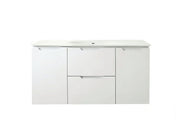 Vanity Suspended 48 in White 2Drawers 2Doors Undermounted slider with countertop.