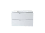 Vanity Suspended 36 in White 2Drawers Undermounted slider with countertop.