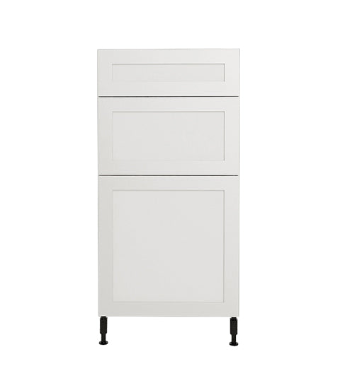 Armoire de cuisine bas 3 tiroirs shaker blanc 18 L x 34-3/4 H x 24 po.