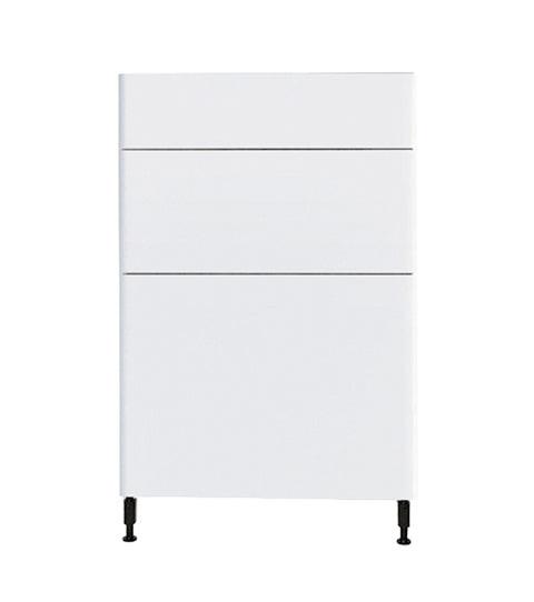 Armoire de cuisine bas 3 tiroirs  blanc laqué 24 L x 34 3/4 H x 24 po.