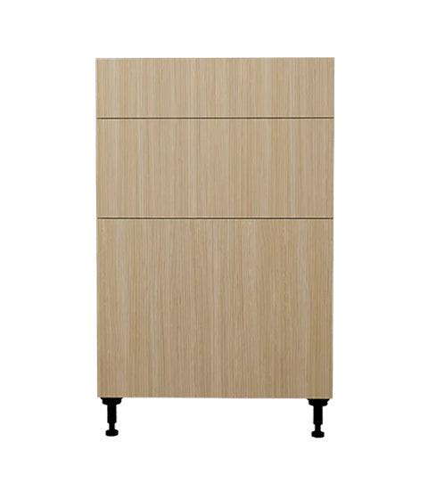 Armoire de cuisine bas  3 tiroirs beauté naturelle 24 L x 34-3/4 H x 24 P po.