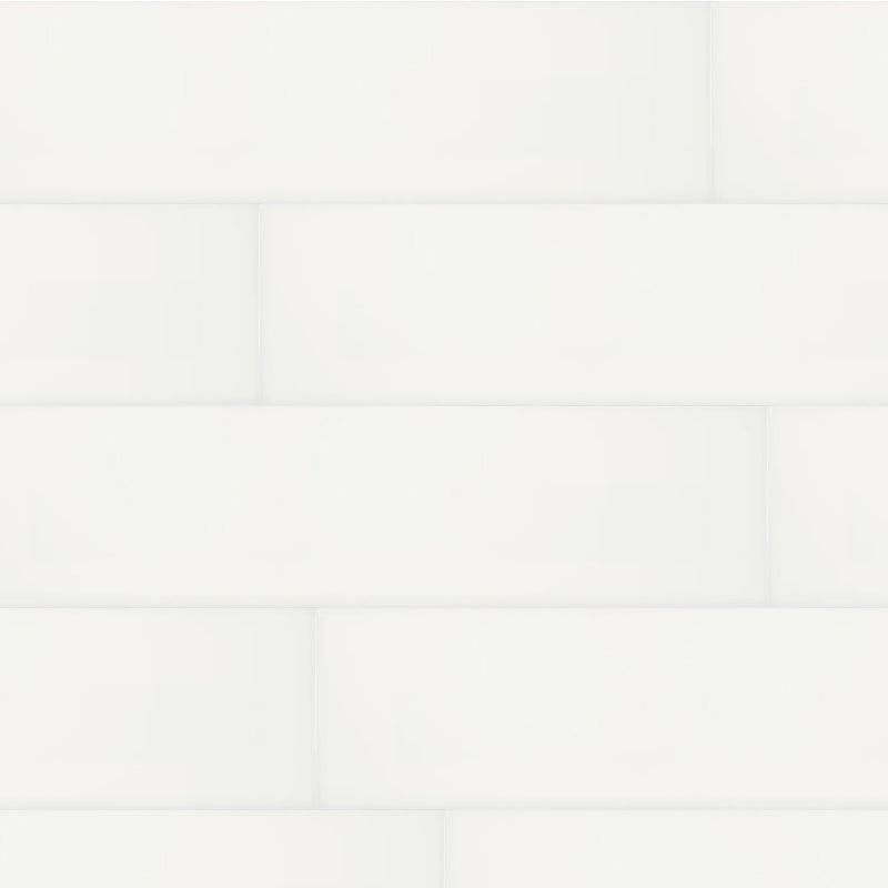 Carreaux de céramique Soho Canvas Blanc mat 4x16 po Boîte de 10,76 pi²