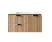 Vanity Natural Suspended 40 in 2 Drawers 1 Door with countertop.