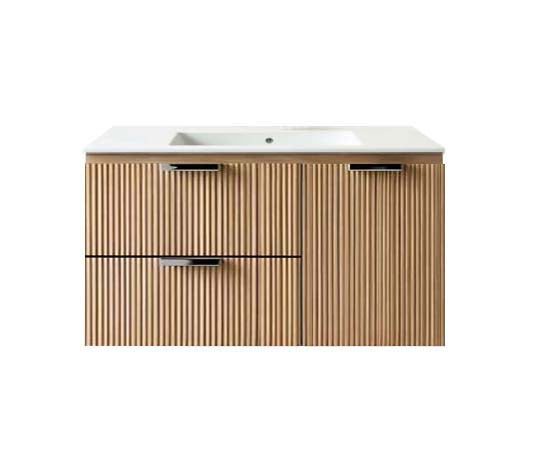 Vanity Natural Suspended 40 in 2 Drawers 1 Door with countertop.