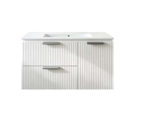 Vanity White Suspended 40 in 2 Drawers 1 Door with countertop.