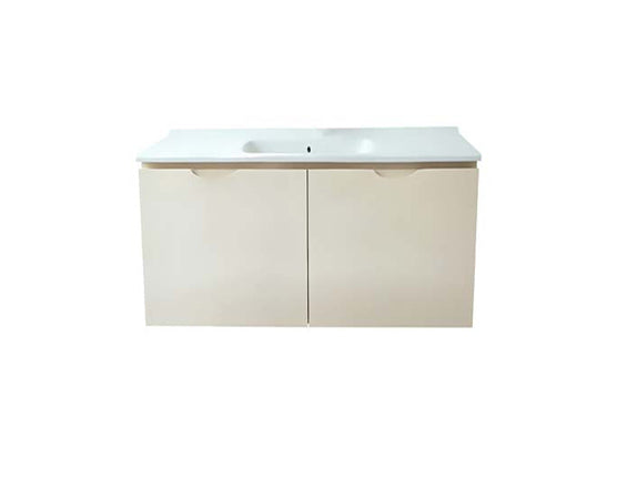 Vanity Suspended 40 in 2Doors with countertop 5 Colors Taupe