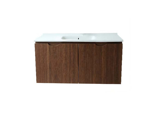 Vanity Suspended 40 in 2Doors with countertop 5 Colors Walnut