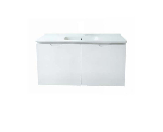 Vanity Suspended 40 in 2Doors with countertop 5 Colors White