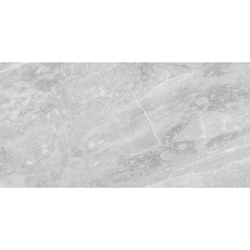 2.49 $ / SF- 15.50 SF/Box Ceramic Plata Perla Grigia Glazed Rectified tile 12x24 in