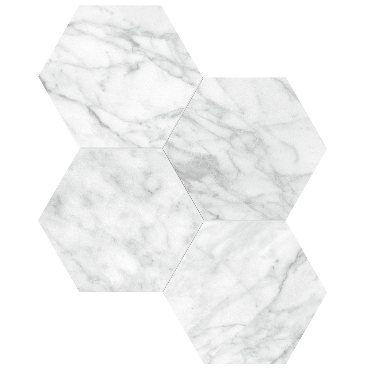 6 La Marca Carrara Hexa.Poli.Glaz. Porc.Mosaïque 7,97pi2/boîte