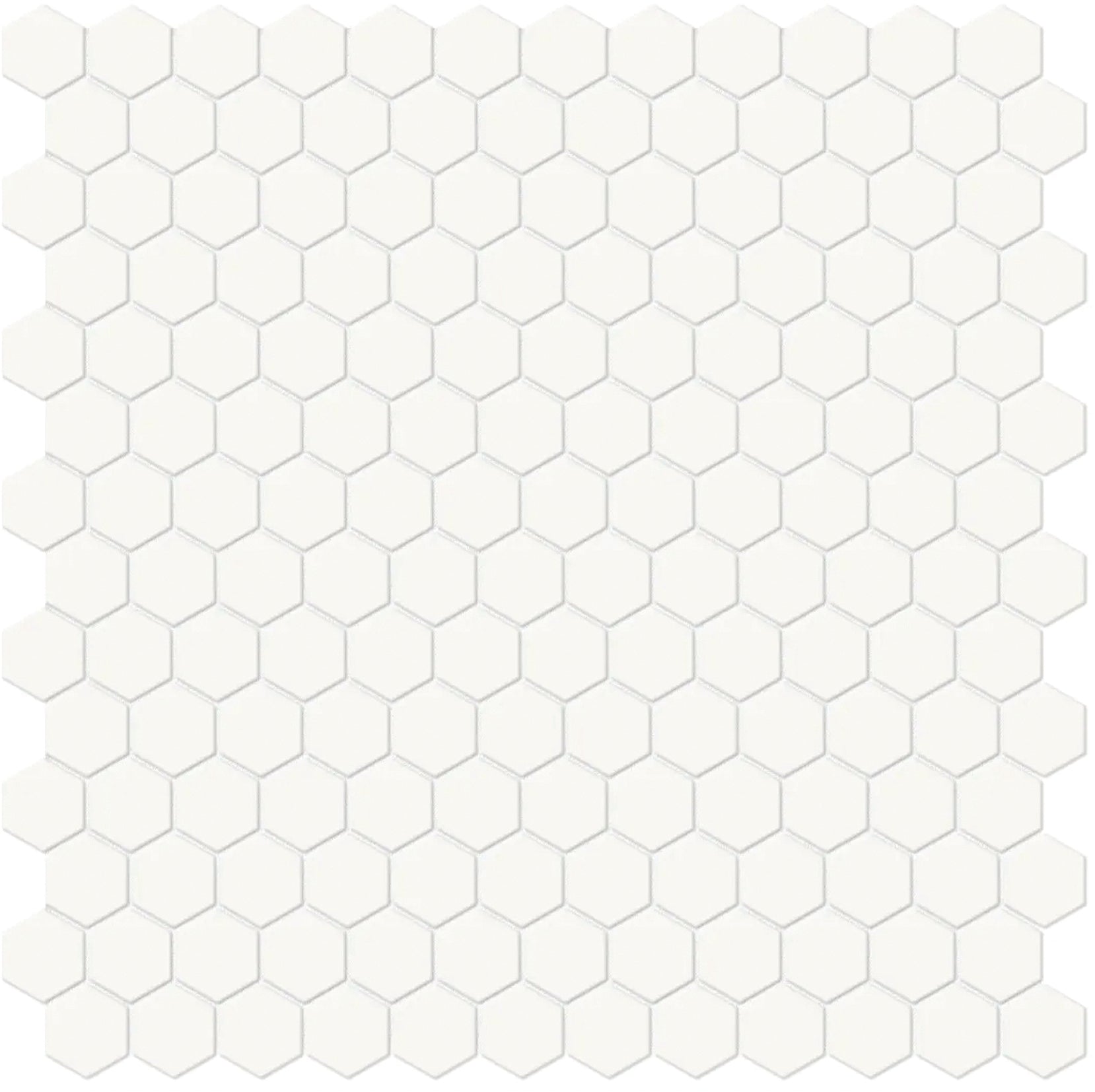 Porcelain Soho Canvas White Hexagon Matte Mosaic 1 in 9.39 SF Box