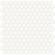 Mosaïque hexagonale mate blanche Soho Canvas en porcelaine, 1 po, boîte de 9,39 pi²